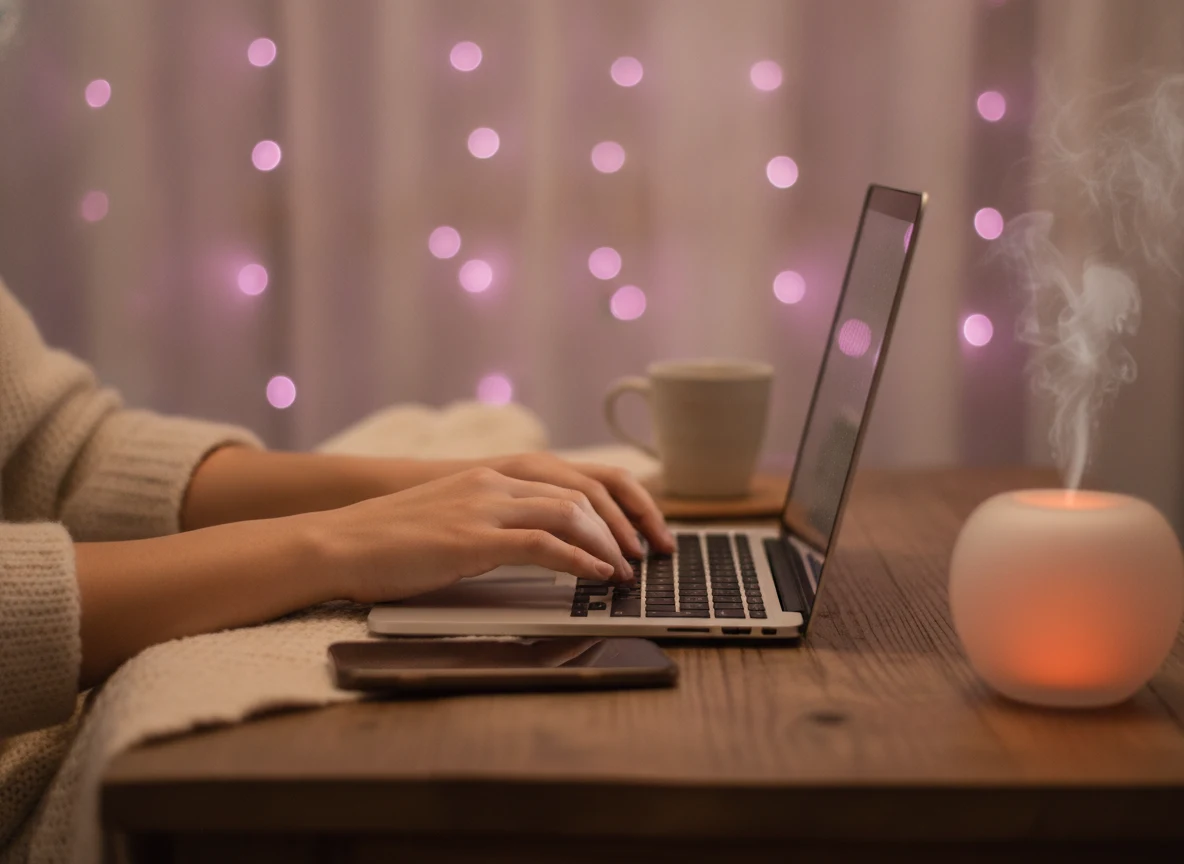 Testsetup mit Laptop und Smartphone bei der Plattformprüfung